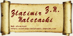 Zlatimir Maletaški vizit kartica